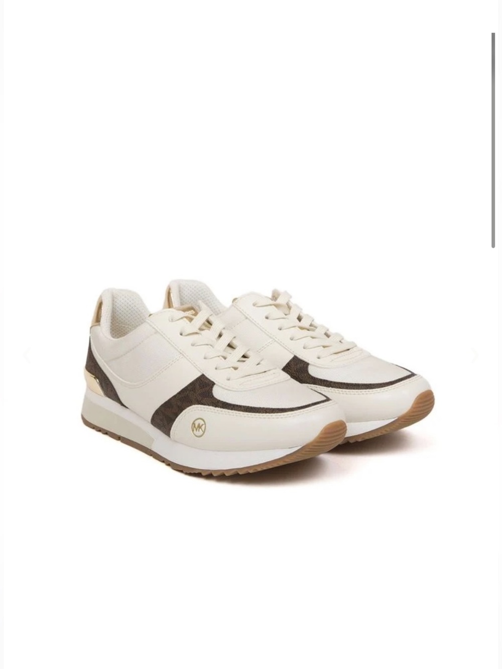 🛍️ NWT Michael Kors Cream and Brown Training Sneakers
